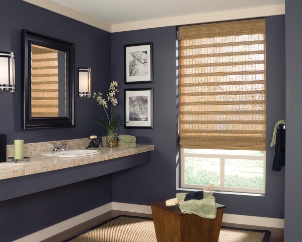 Uncategorized,Classic White Sink And Cool Frame Picture Also Beautiful Grey Wall With Trend Woven Wood Shades Design Ideas ,Stunning Woven Wood Shades Designs