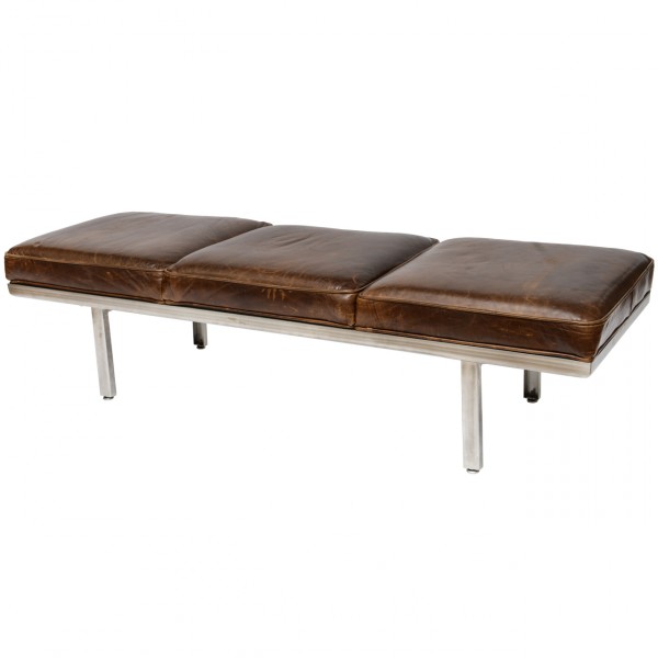 Furniture,The Best High Quality Steel Nelson Bench Design Ideas With Cozy Three Brown Pad,Extraordinary Nelson Bench Design