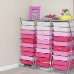Furniture,Cool Amazing Storage Cart On Combined Pink And White Color Also Ten Drawer For Princees Concept,10 Storage Carts Designs