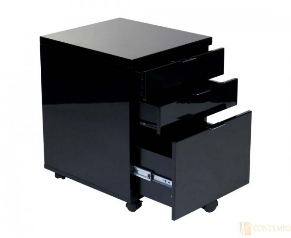 Furniture,Cool Stylish Black File Cabinet With Beautiful High Gloss Finish Three Drawer,Marvelous Black File Cabinet Design Ideas