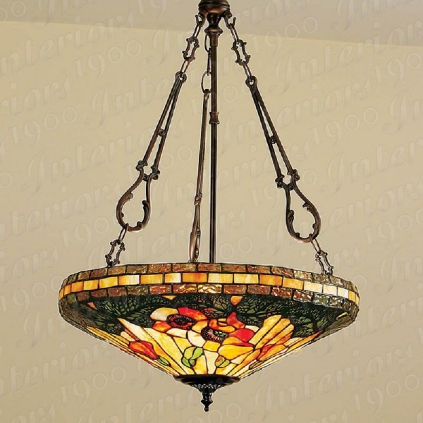 Interior,Marvelous Uplighter Tiffany Light Ceiling Design Ideas With Stylish Pendant Lamp And Nice Floral Ornament,Nice Style Tiffany Ceiling Light