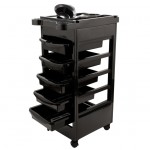 Furniture,The Best Black Color Storage Cart Design Ideas With Five Drawer For Salon SPA Trolley,10 Storage Carts Designs