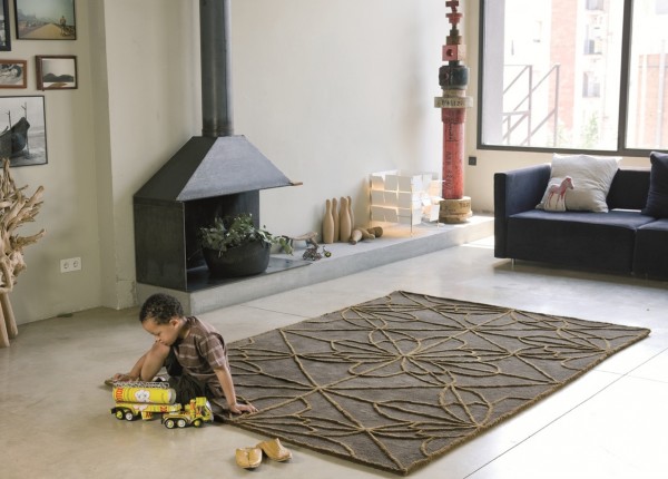 Interior,Traditional Black Backyard Fire Pit And Beautiful Artwork Also Nice House Rug Decoration On Combined Modern White Ceramic Floor,House Rugs Decoration