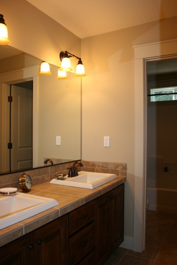Bathroom,Adorable Bathrrom Mirror Seattle Design Inspiration With Beautiful Vanity Light Also Nice Double Sink On Combined Backsplash,Bathroom Mirrors Seattle