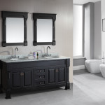 Bathroom,Gorgeous Double Vanity With Top Design Ideas With Beautiful Two Mirror And Beautiful Black Cabinet,Double Vanity With Top Decoration