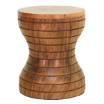 Furniture,Contemporary Striped Round Wood Accent Table Design Ideas With Charming Brown Color,Modern Round Wood Accent Table