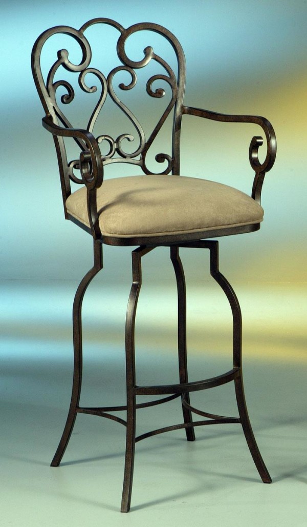 Furniture,Cool Stylish Magnolia Extra Tall Swivel Bar Stool With Arm Design And Cozy Cushion,Swivel Bar Stools With Arms