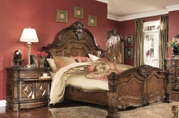 Furniture,Elegant Aico Furniture Design Inspiration With Soft Gold Bed Cover And Beautiful Lighting,Elegant Stylish Aico Furnitures Design Ideas