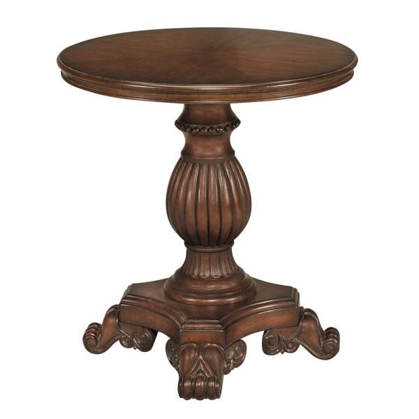 Furniture,Elegant Round Wood Accent Table Design Ideas With Beautiful Charming Brown Color,Modern Round Wood Accent Table