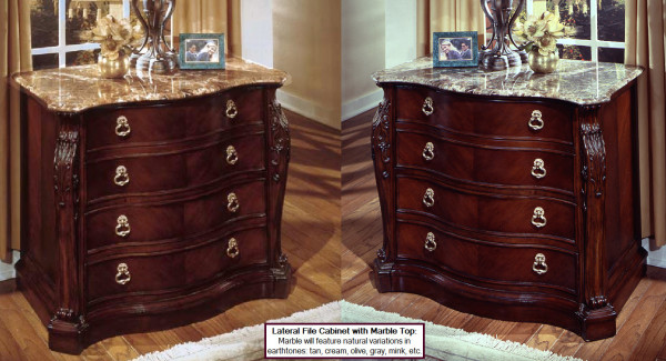 Furniture,Elegant Wooden Lateral File Cabinet Design Ideas With Beautiful Marble Table And Nice Picture Frame,Classy Wooden Lateral File Cabinet