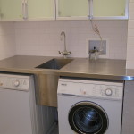 Furniture,Good Laundry Sink With Cabinet Design Ideas And Cool Stainless Steel Sink Also Trend White Color,Modern Laundry Sinks With Cabinets