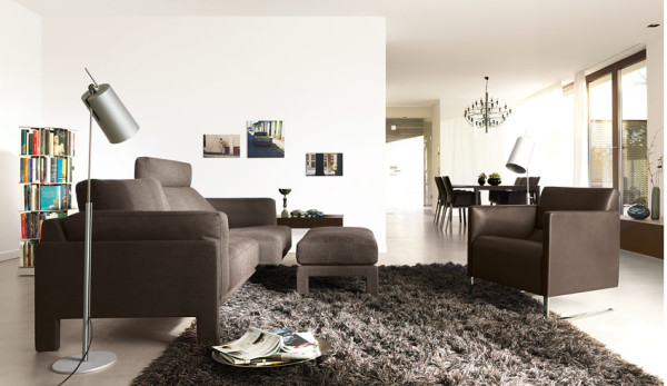 Furniture,Gorgeous Black Office Area Rug Design Ideas On Combined Soft Black Sofa And Open Plan Dining Room For Modern Concept,Magnificent Office Area Rugs