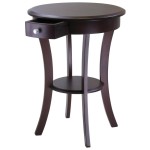 Furniture,Nice Spectacular Round Wood Accent Table Design Ideas With Cool Stylish Dark Brown Color,Modern Round Wood Accent Table