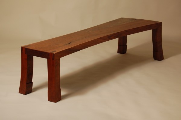 Furniture,Splendid Hand Crafted Curved Brooklyn Narrow Wood Bench Design Ideas With Antique Brown Color,Antique Narrow Wood Bench Designs