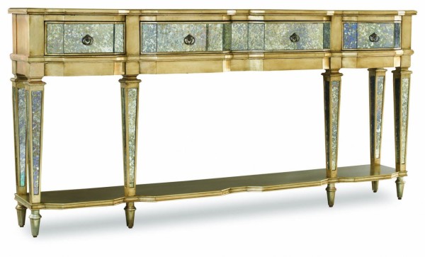 Furniture,Wonderful Hooker Sanctuary Design With Charming There Drawer Thin Console And Beautiful Blue Beige Color,Cool Hooker Sanctuary Furniture For Bedroom