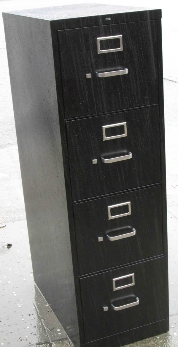 Furniture,Wonderful Narrow Filing Cabinet Design Ideas With Stylish Black Color And Cool Four Drawers,Simple Narrow Filing Cabinet For Your Furniture