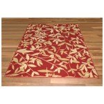 Interior,Comfortable Hand Made Red Rug Runner Design Ideas With Nice Leaf Ornament,Style Red Rug Runners