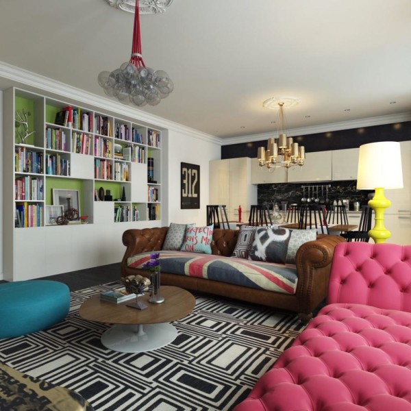 Interior,Pretty Black White Home Decor Carpet With Cool Sofa And The Best Large Bookcase Also Nice Pendant Lamp,Impress Your Guests Home Decor Carpets