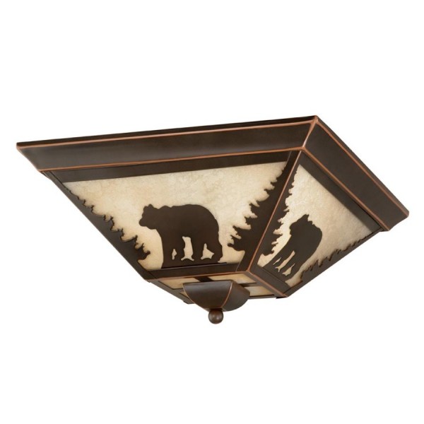 Interior,Rustic Ceiling Mount Light Design Ideas With Beautiful Bear Printing And Cool Dark Brown Also Cream Color ,Ceiling Mount Lighting To Decorate Your Home