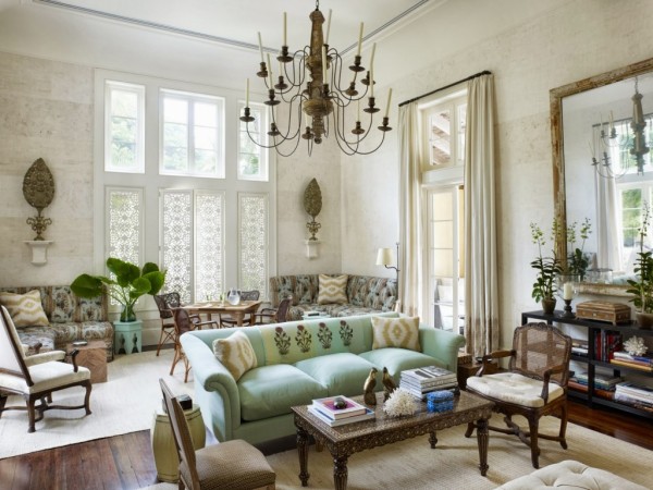 Living Room,Luxurious Artistic Home Decor With Cool Pendant Lamp And Comfortable Sofa Also Nice Wood Table,Living Room Artistic Home Decor