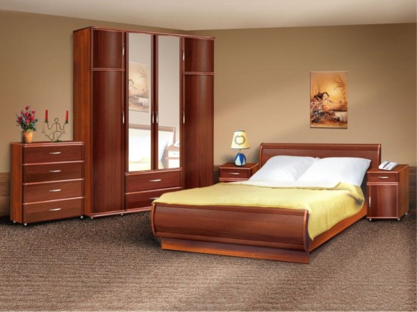 Bedroom,Adorable Comfortable Bed Set Design Ideas With Style Wood Bed Frame And Modern Wood Wardrobe On Combined Mirror Also Nice Gray Rug,Comfortable Bed Set