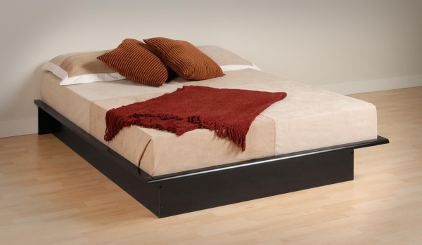 Bedroom,Unusual Platform Bed Design With Charming Black Bed Frame And Soft Tan Mattress Also Nice Wood Floor,Cool Platform Bed Design