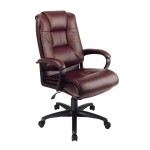 Furniture,Elegant Office Chair No Wheel Design Inspiration With Soft Leather And Arm On Combined Dark Red Color,Modern Office Chairs No Wheels Design 