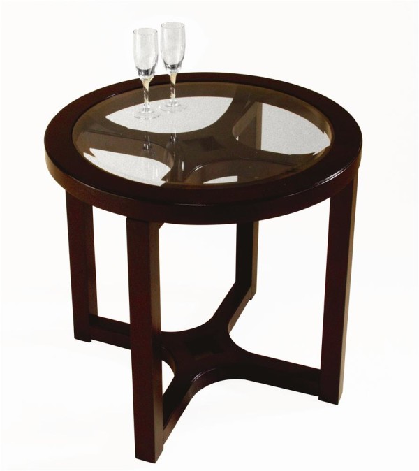 Furniture,Gorgeous Magnussen Sofa Table Design With Cool Round Glass Top End Table Also Classy Dark Brown Color,Modern Magnussen Sofa Tables Design