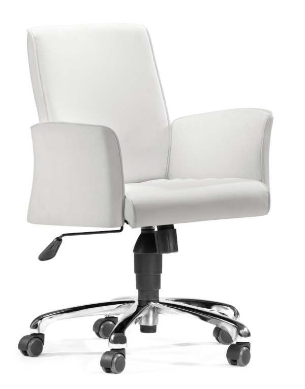 Furniture,Nice Spectacular Office Chair No Wheel Design Ideas With Soft Arm And Charming White Color,Modern Office Chairs No Wheels Design 