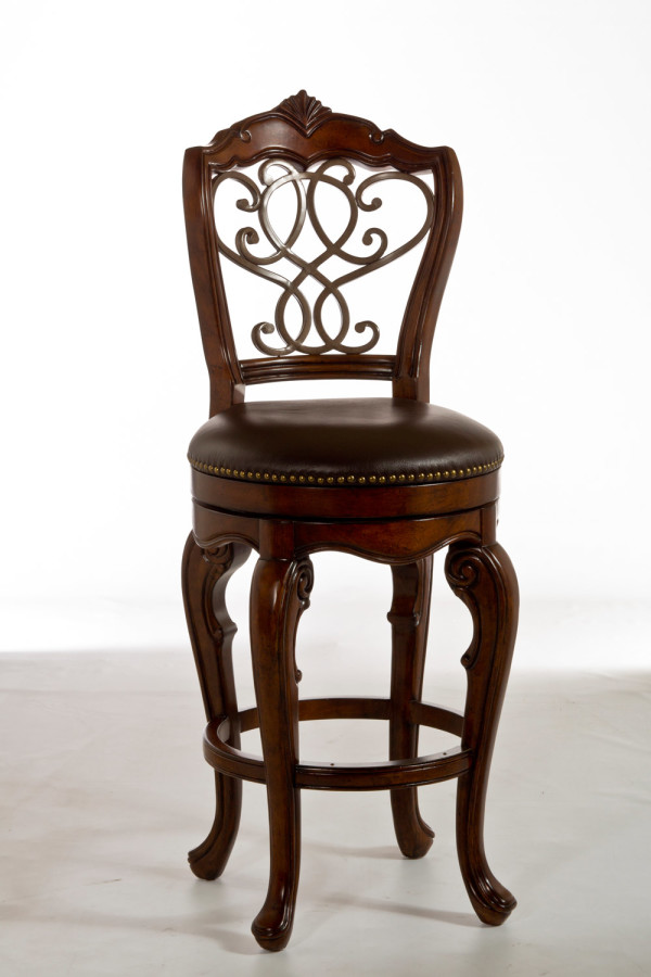 Furniture,Stunning Hillsdale Burrell Leather Swivel Bar Stool With Back Design And Style Dark Brown Frame,Antique Leather Swivel Bar Stools With Back