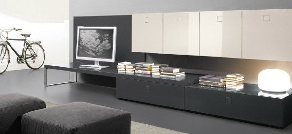 Living Room,Adorable Pietro Arosio Decoration With Style Stand Tv And Modern Black Cabinet Also Soft Gray Bench,Contemporary Living Room By Pietro Arosio