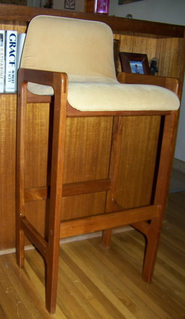 Furniture,Expensive Taek Barstool Design Inspiration With Charming Brown Frame And Comfortable Cream Pad,A Teak Barstools Inspiring