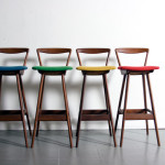 Furniture,Modern Danish Hansen Teak Barstool Design Ideas With Charming Extra Tall Stool And Beautiful Multy Color Pad,A Teak Barstools Inspiring