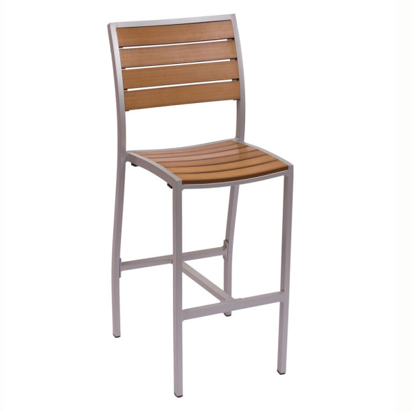 Furniture,Nice Spectacular Teak Barstool Design With Cozy Healty Back And Beautiful Silver Frame ,A Teak Barstools Inspiring